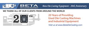 Beta Die Casting Equipment Celebrates 20 Years of Excellence!