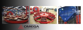 Endeco Omega 8-station carousel moulding line installed at wear resistant product manufacturing foundry