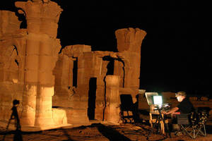 stripe light scanning by night