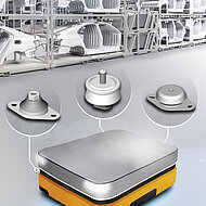 For Intralogistics of the Future: Mounting Components Protect Self-Driving Transport Systems