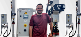 WOLLIN - Systematic Spraying Technology: Neues Sprühgerät mit vertikaler Achse für kleinere Druckgussmaschinen im Warmkammerbereich