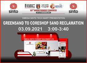 Safe the date for Webinar 03.09.2021 Omega Greensand to Coreshop Sand Reclamation