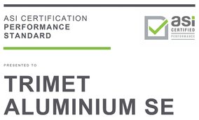 TRIMET Essen plant receives ASI certificate