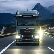Mit dem MAN eTruck nachts über den Brenner 
