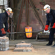 UK - HRH The Duke of Gloucester casts plaque at historic Loughborough Bellfoundry during Royal Visit