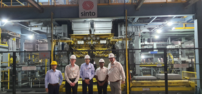 Commissioning of the fastest modern tight flask green sand moulding line in India 