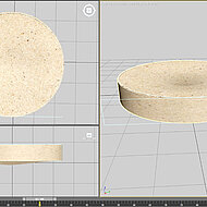 3D Visualization of Thermal Distortion in Disc-Shaped Chemically Bonded Sand Specimens
