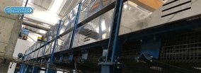 Magaldi Superbelt® conveyor  for shot-blasting loading in Mexico