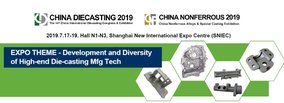 Over 70% of the space of CHINA DIECASTING 2019 & CHINA NONFERROUS 2019 is booked