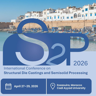 Die Internationale Konferenz für Strukturteile im Druckguss und für Semisolid Prozesse kurz S2P findet vom 27 – 29 April 2026 an der Cadi Ayyad Universität in Essaouira in Marokko statt.