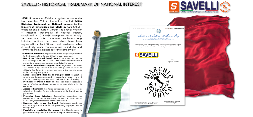 SAVELLI erhält Auszeichnung als „Historische Marke von nationalem Interesse“